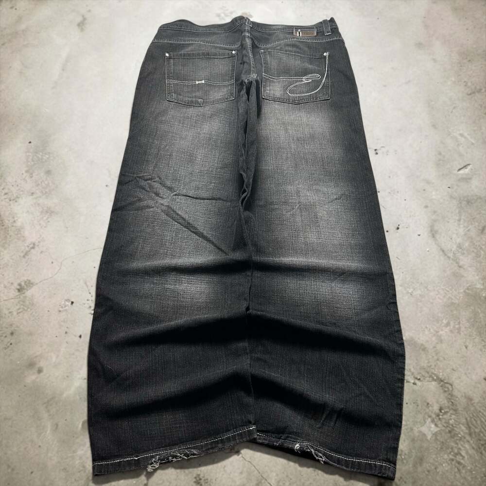 Enyce Black Baggy Jeans Wide Leg Y2K Style